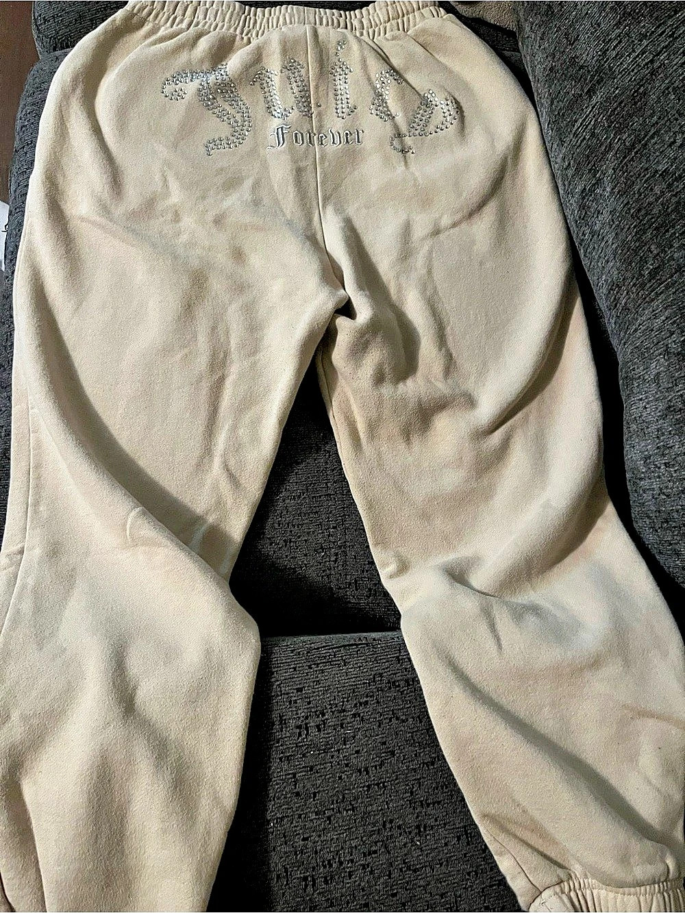 Juicy Couture x Forever 21 Rhinestone Velour Joggers Medium